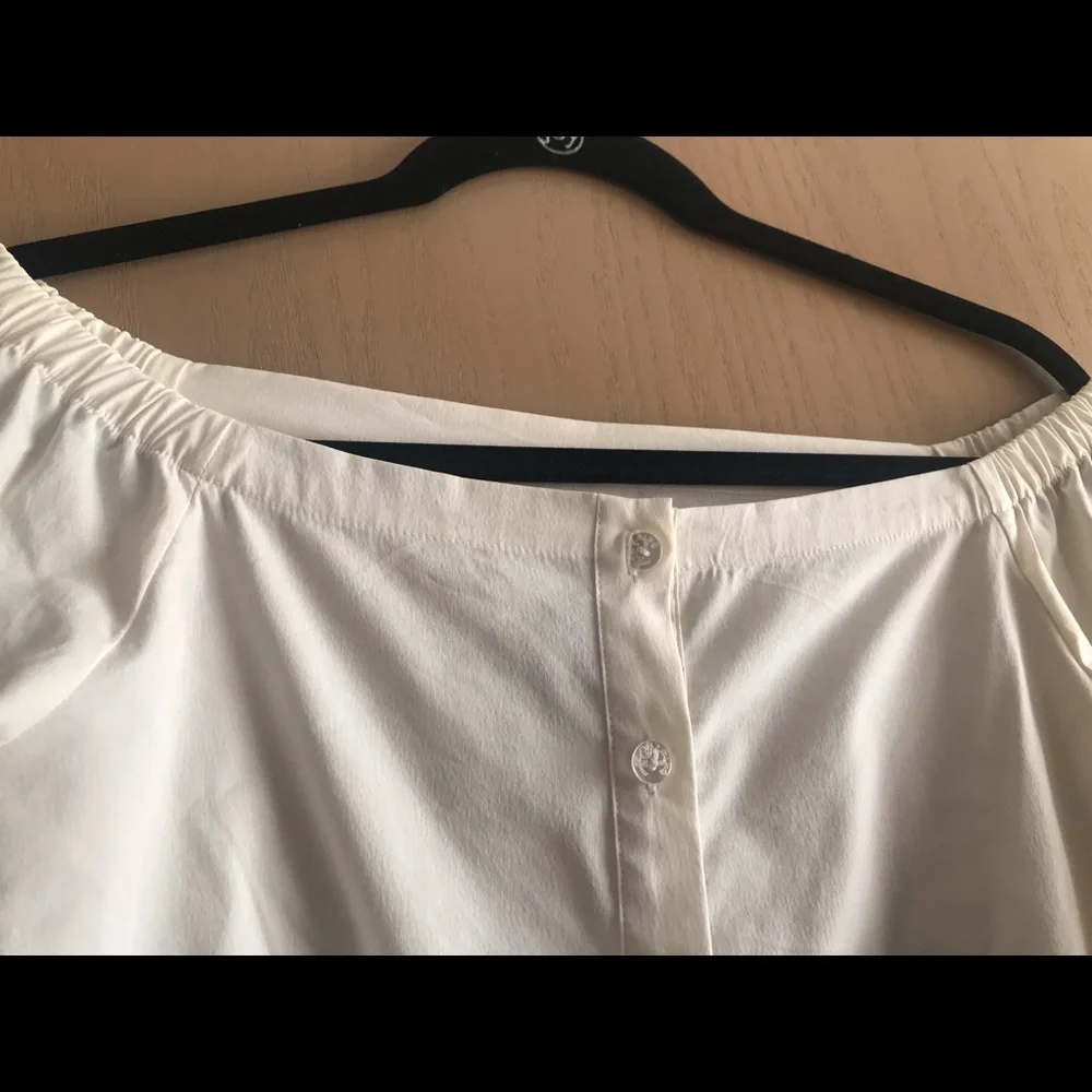 White off the shoulder button up shirt - Picture 3 of 7
